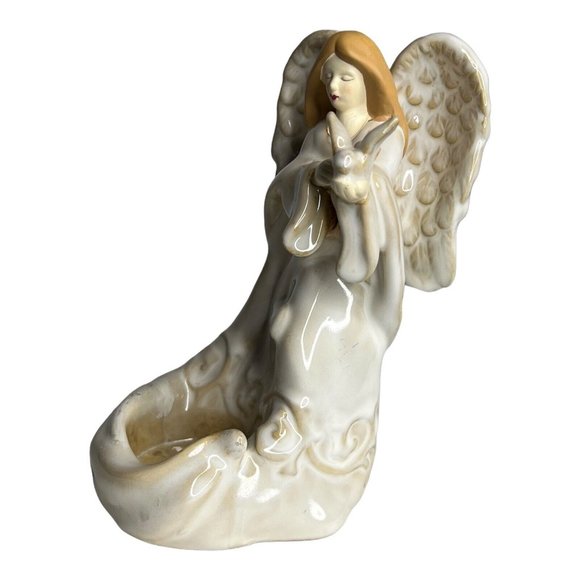 Yankee Candle Angel Figurine Tealight Votive Candle Holder Dove Bird Peace - Picture 3 of 8